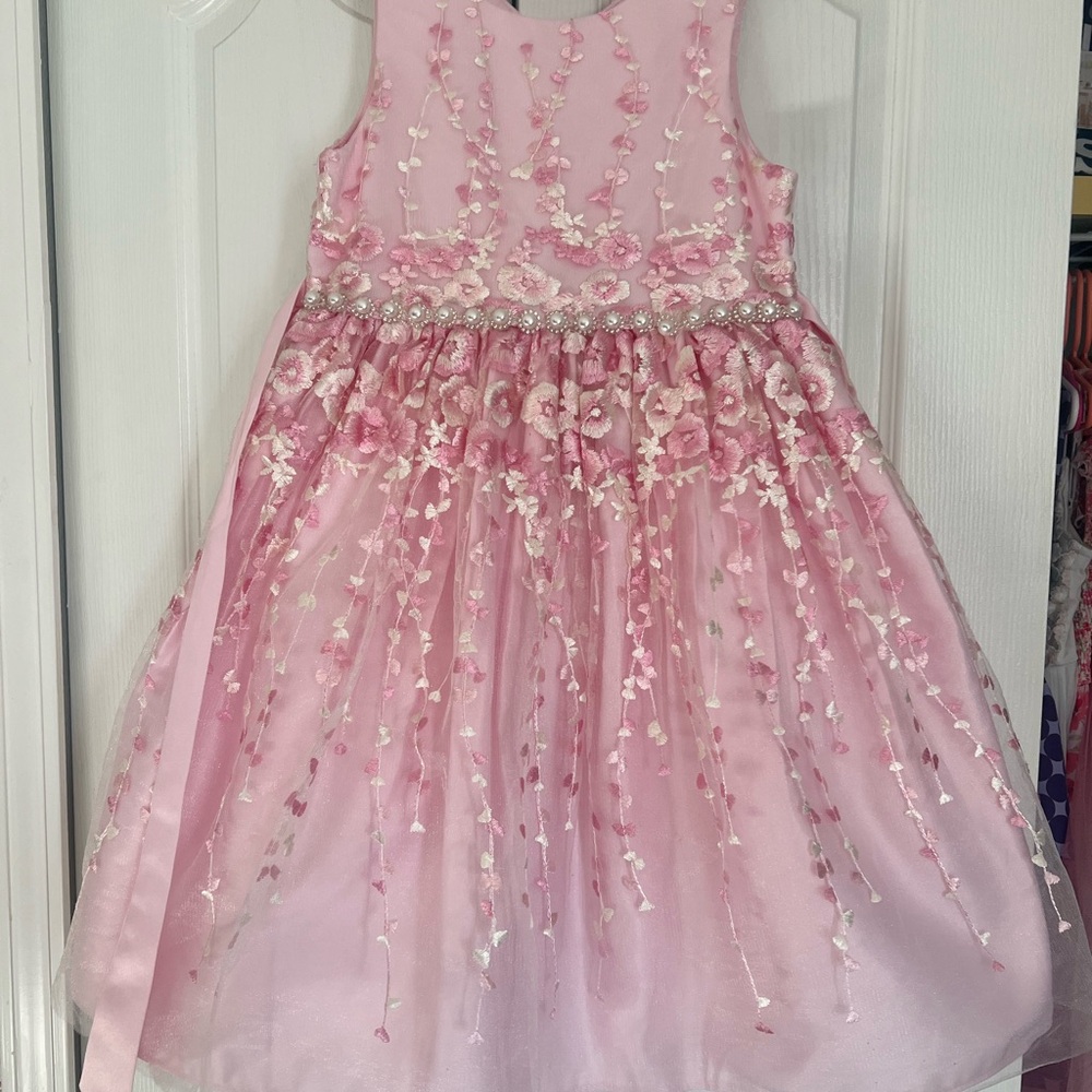 American Princess Pink Floral Kids Dress. Heavy. Multi layered. Ball gown